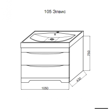 Элвис -105 Тумба напольная с 2 ящ. белая эмаль