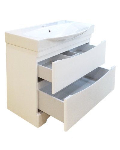 Элвис -105 Тумба напольная с 2 ящ. белая эмаль