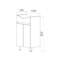 Элегия - 50 Тумба напольная прямая (ПВХ)