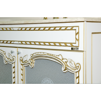 Элис - 80 Тумба прямая белая патина стекло/столешница