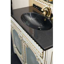 Элис - 90 Тумба прямая белая патина стекло/столешница