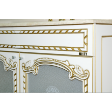 Элис - 90 Тумба прямая белая патина стекло/столешница