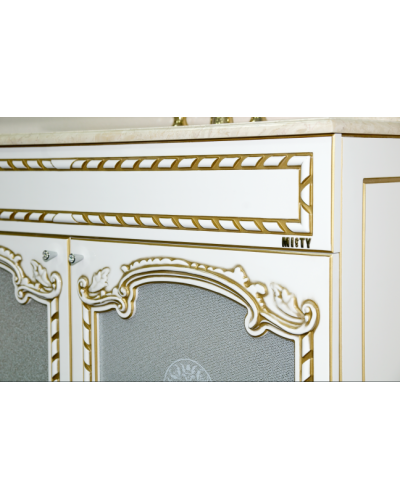 Элис - 90 Тумба прямая белая патина стекло/столешница