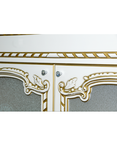 Элис - 90 Тумба прямая белая патина стекло/столешница