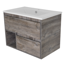 Темза - 75 Тумба подвесная с 2 ящиками и нишей (цвет Сосна Пасадена)