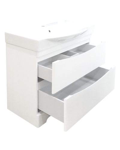 Элвис -105 Тумба подвесная с 2 ящ.белая эмаль