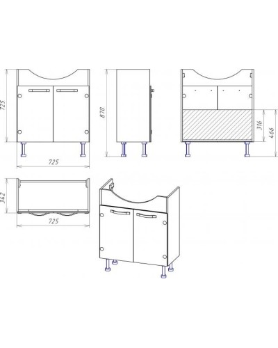 Эмма - 75 Тумба прямая сиреневая