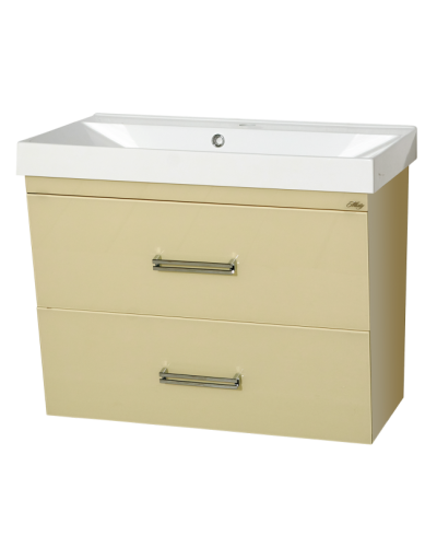 Джулия QVATRO - 90 Тумба подвесная с 2 ящ. конус  бежевая