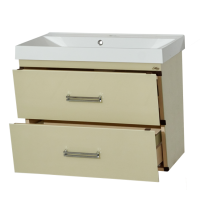 Джулия QVATRO - 90 Тумба подвесная с 2 ящ. конус  бежевая