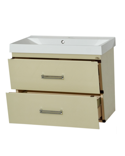 Джулия QVATRO - 90 Тумба подвесная с 2 ящ. конус  бежевая