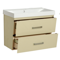 Джулия QVATRO - 90 Тумба подвесная с 2 ящ. конус  бежевая