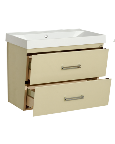 Джулия QVATRO - 90 Тумба подвесная с 2 ящ. конус  бежевая