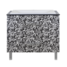 Мадлен BOSTON - 80 Тумба с 2 ящ. комб. черно-белая