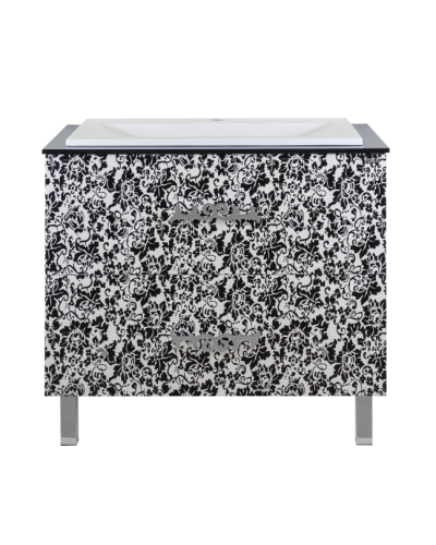 Мадлен BOSTON - 80 Тумба с 2 ящ. комб. черно-белая