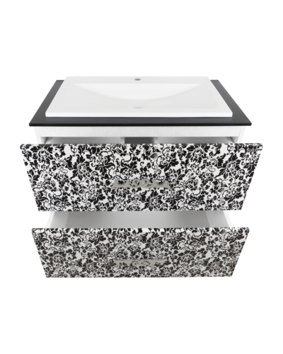 Мадлен BOSTON - 80 Тумба с 2 ящ. комб. черно-белая