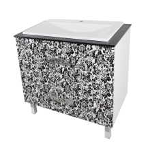 Мадлен BOSTON - 80 Тумба с 2 ящ. комб. черно-белая