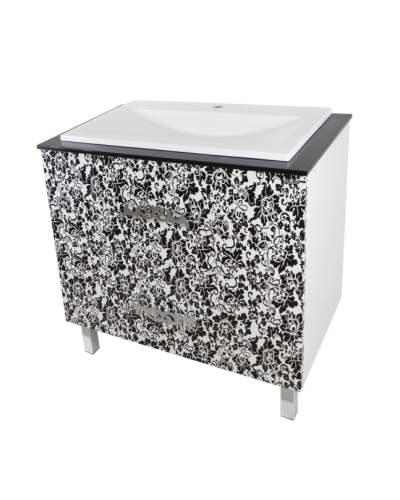 Мадлен BOSTON - 80 Тумба с 2 ящ. комб. черно-белая