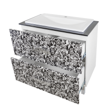 Мадлен BOSTON - 80 Тумба с 2 ящ. комб. черно-белая