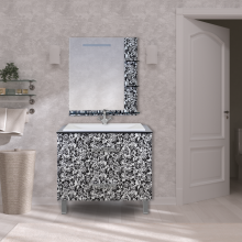 Мадлен BOSTON - 80 Тумба с 2 ящ. комб. черно-белая