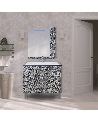 Мадлен BOSTON - 80 Тумба с 2 ящ. комб. черно-белая