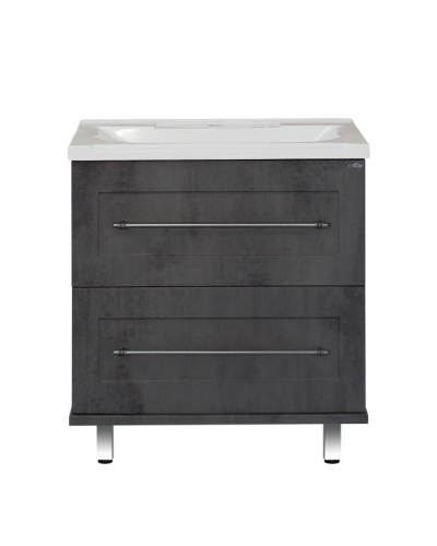 Марта - 80 Тумба напольная 2 ящ. темный бетон