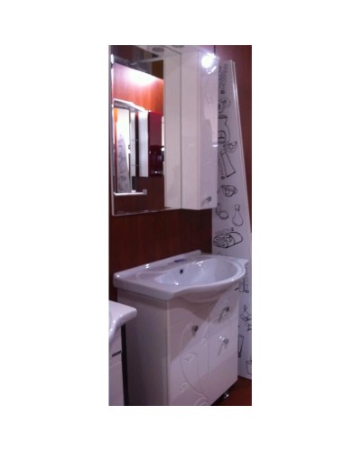 Тумба белый глянец 61,4 см с бельевой корзиной Акватон Лиана 1A165801LL010