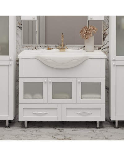 Латте -105 Тумба с 2 ящ. белая эмаль