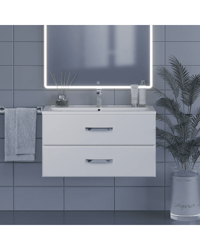 Тумба под раковину для ванной комнаты Uperwood Foster (90 см, подвесная, белая)