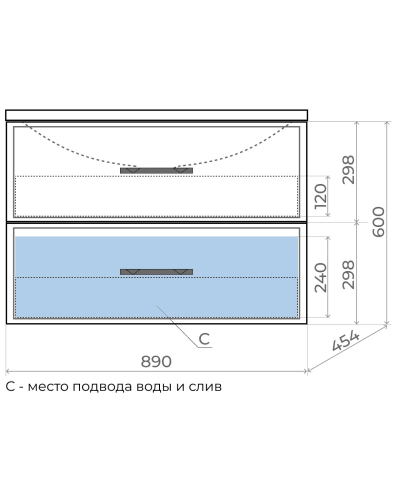 Тумба под раковину для ванной комнаты Uperwood Foster (90 см, подвесная, белая)