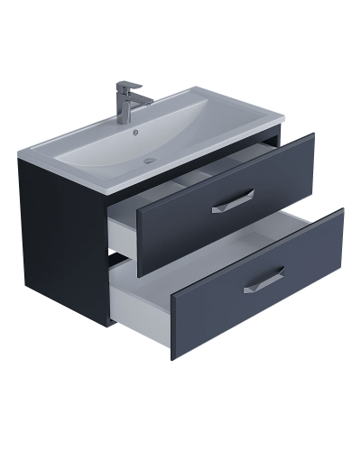 Тумба под раковину для ванной комнаты Uperwood Foster (90 см, подвесная, черная)