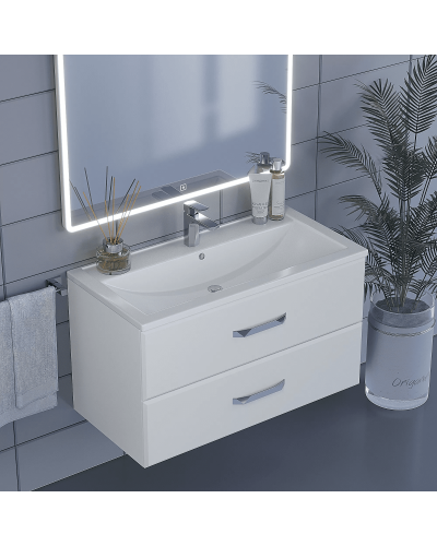 Тумба под раковину для ванной комнаты Uperwood Foster (90 см, подвесная, белая)