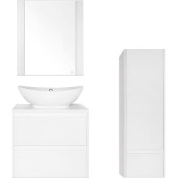 Тумба под раковину Style Line Монако 60 Люкс Plus ЛС-00000632 подвесная Осина белая Белый Лакобель