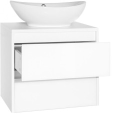 Тумба под раковину Style Line Монако 60 Люкс Plus ЛС-00000632 подвесная Осина белая Белый Лакобель