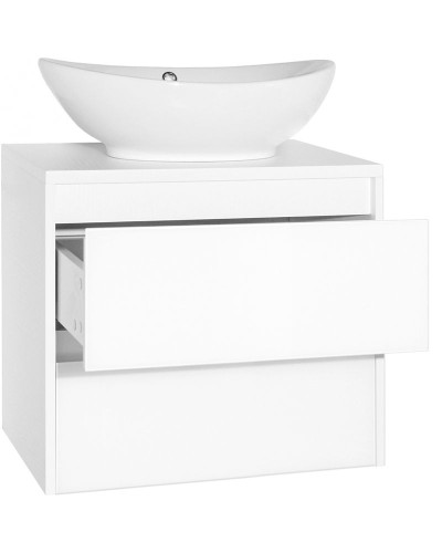 Тумба под раковину Style Line Монако 60 Люкс Plus ЛС-00000632 подвесная Осина белая Белый Лакобель