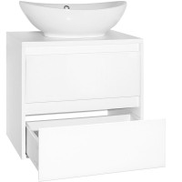Тумба под раковину Style Line Монако 60 Люкс Plus ЛС-00000632 подвесная Осина белая Белый Лакобель