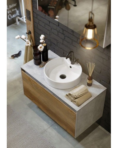 Корпус тумбы под раковину Aqwella 5 Stars Mobi 80 MOB0108BS подвесной Бетон светлый