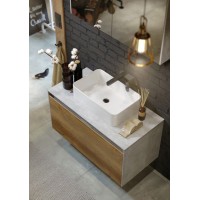 Корпус тумбы под раковину Aqwella 5 Stars Mobi 80 MOB0108BS подвесной Бетон светлый