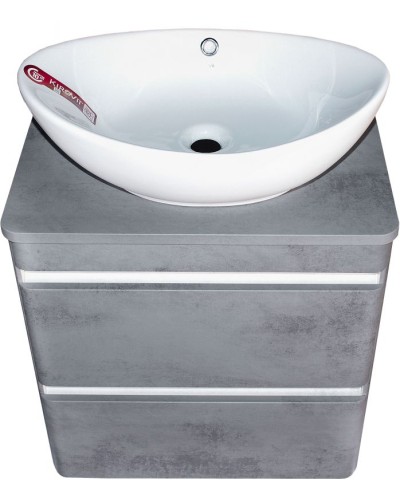Тумба под раковину Style Line Атлантика Люкс Plus 60 СС-00002279 подвесная Темный бетон