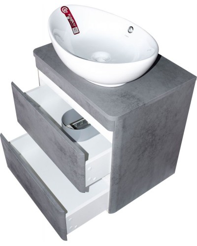 Тумба под раковину Style Line Атлантика Люкс Plus 60 СС-00002279 подвесная Темный бетон