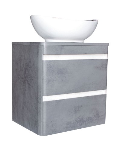 Тумба под раковину Style Line Атлантика Люкс Plus 80 СС-00002283 подвесная Темный бетон