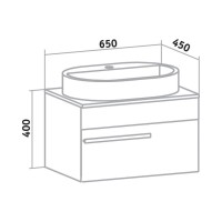 Тумба под раковину Runo Вудлайн 65 00-00001009 подвесная Белая Дуб скандинавский