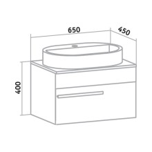 Тумба под раковину Runo Вудлайн 65 00-00001009 подвесная Белая Дуб скандинавский