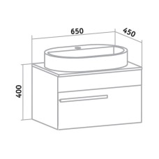 Тумба под раковину Runo Вудлайн 65 00-00001009 подвесная Белая Дуб скандинавский