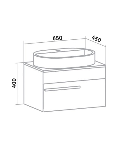 Тумба под раковину Runo Вудлайн 65 00-00001009 подвесная Белая Дуб скандинавский