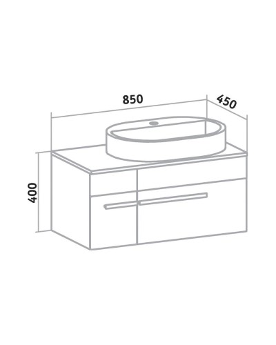 Тумба под раковину Runo Вудлайн 85 00-00001010 подвесная Белая Дуб скандинавский
