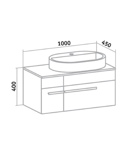 Тумба под раковину Runo Вудлайн 100 00-00001011 подвесная Белая Дуб скандинавский
