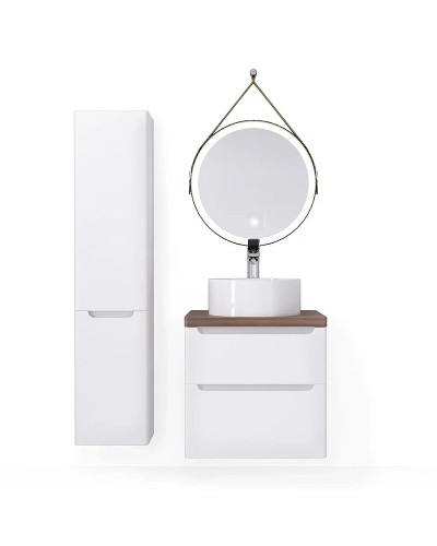 Тумба под раковину Jorno Wood 60 wood.01.60/P/W подвесная Белая