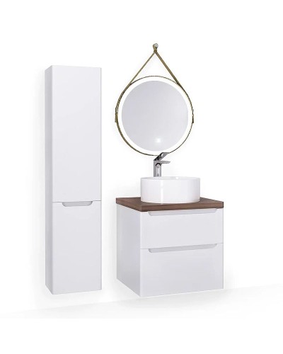 Тумба под раковину Jorno Wood 60 wood.01.60/P/W подвесная Белая