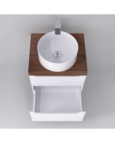 Тумба под раковину Jorno Wood 60 wood.01.60/P/W подвесная Белая