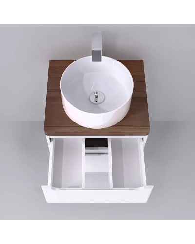 Тумба под раковину Jorno Wood 60 wood.01.60/P/W подвесная Белая